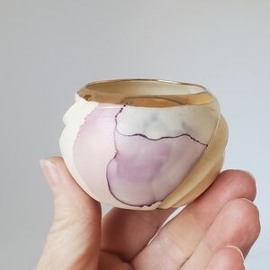 Cherish Porcelain Tea Light Holder Small Bowl Canadian Sorrento, BC Gold Trim8